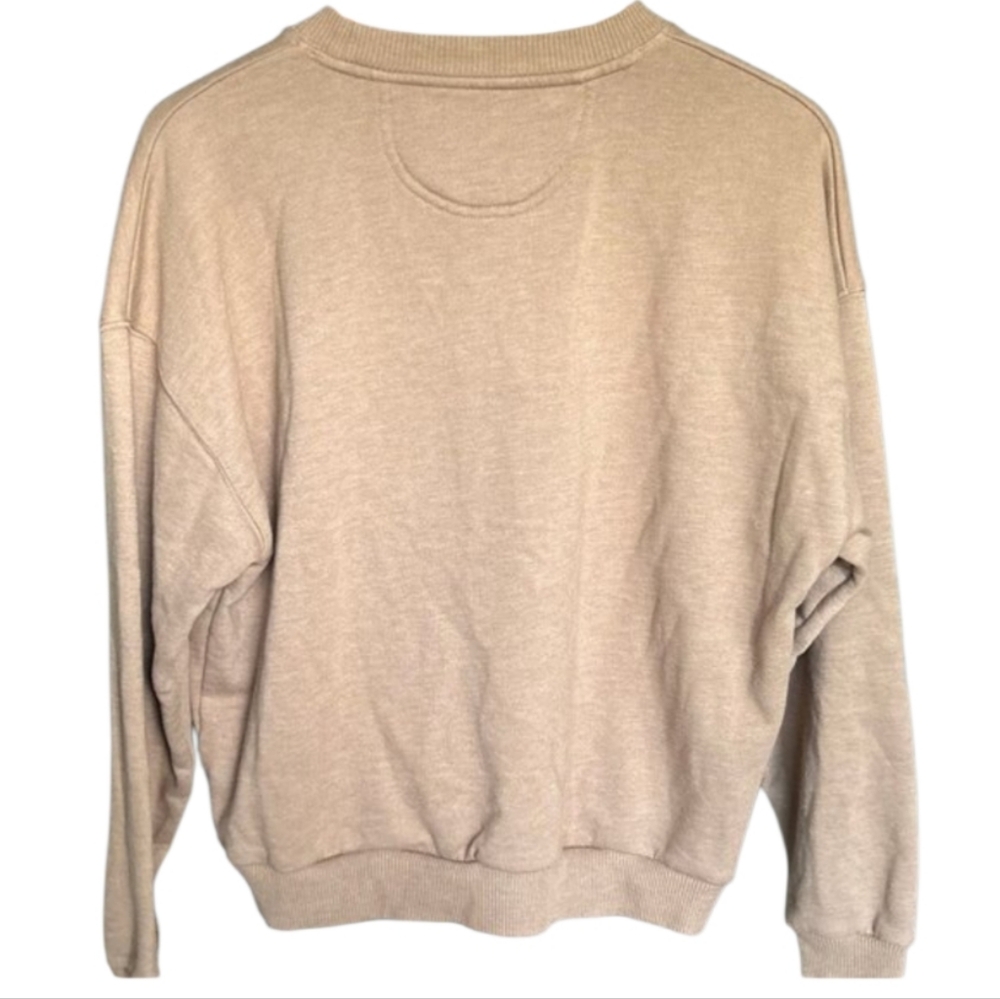American Eagle Outfitters Tan Crewneck Sweatshirt Skeletons With Mushrooms Sz M - Picture 4 of 8